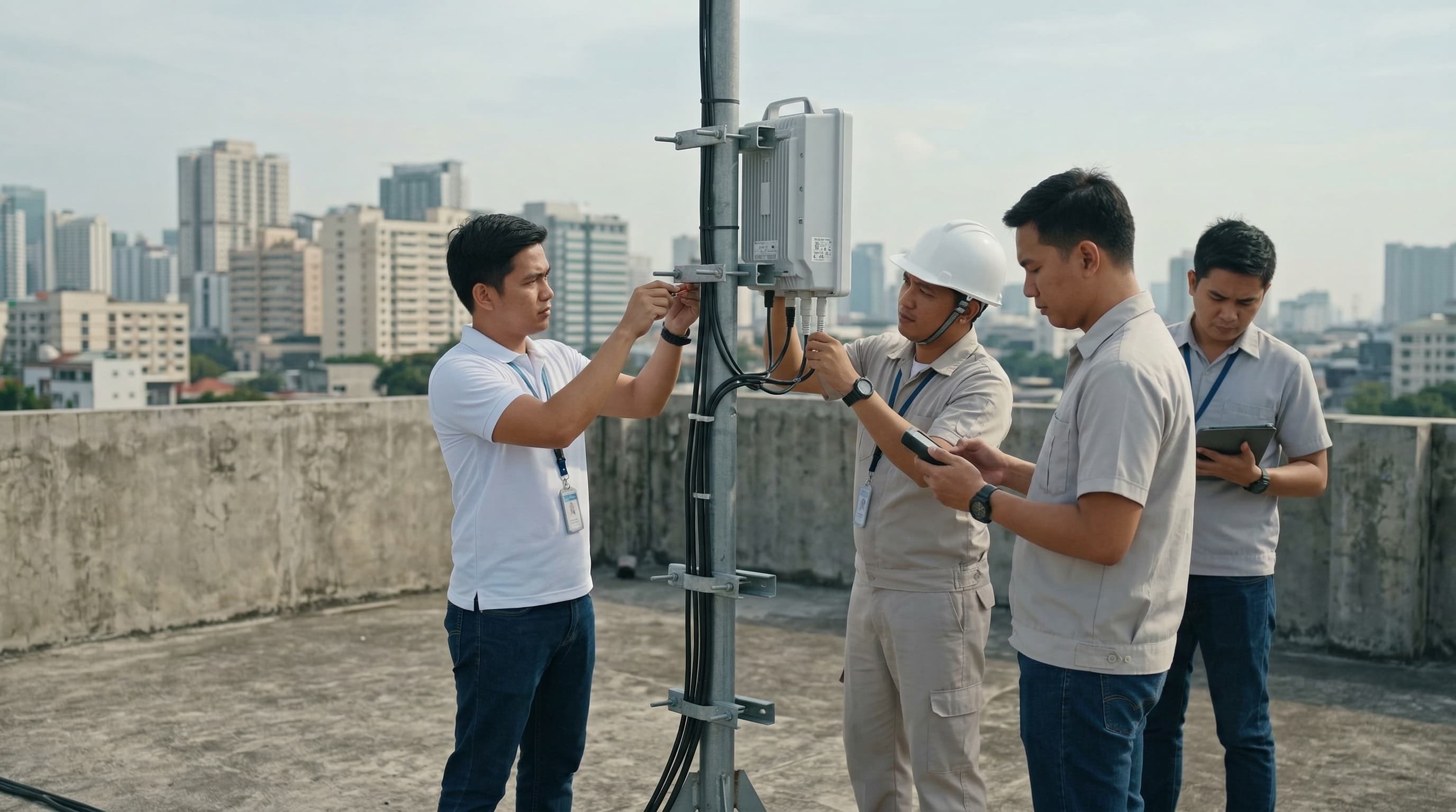 YUNO field technician on a client site
